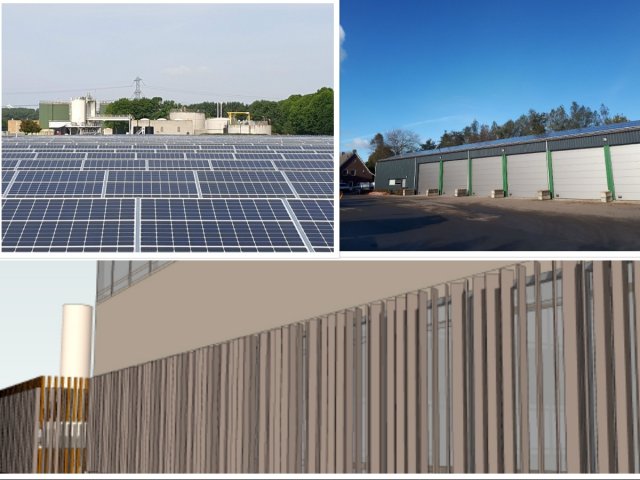 Zonnepanelen bij rwzi Bath, op werkplaats Heijningen en duurzame gevelbekleding persstation Bergen op Zoom.